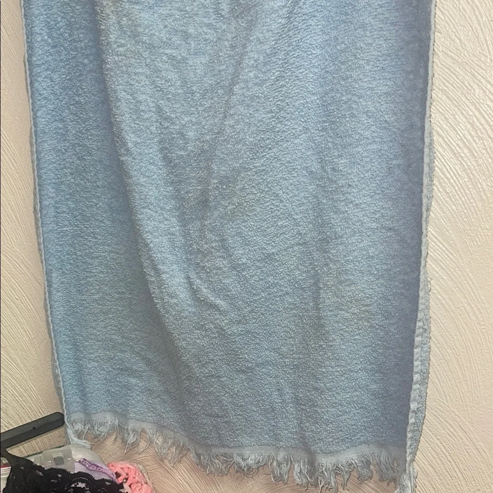 Light Blue Fringed Towel